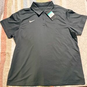 Nike Women's Charcoal Grey Dri-Fit  Polo